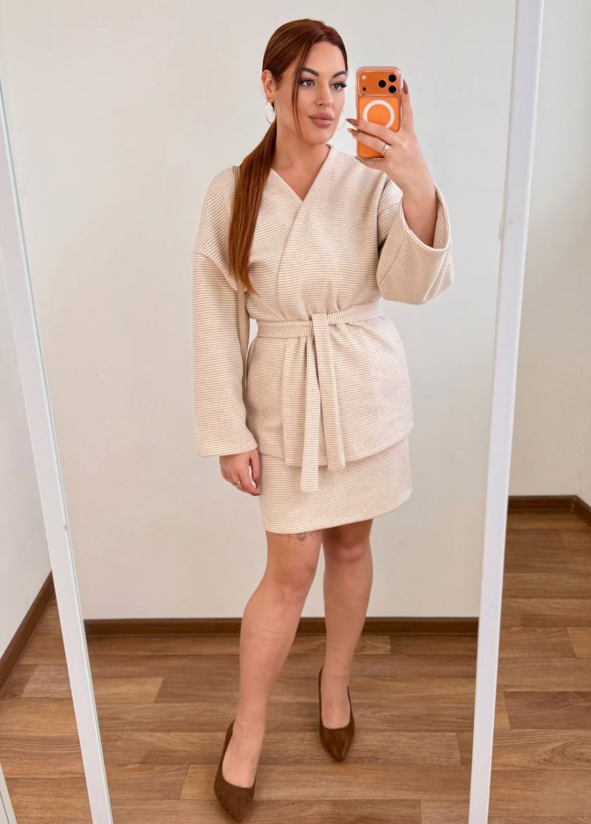 Кашеміровий костюм з спідницею MA-N2147T600