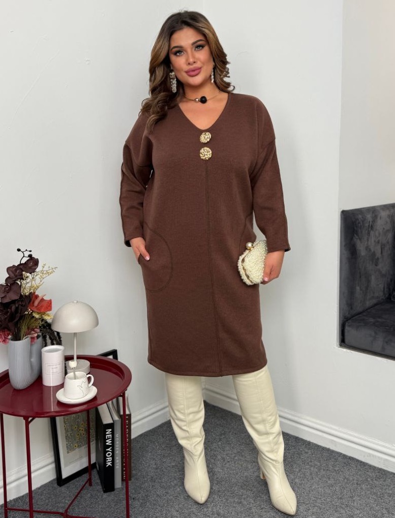 Ангоровое платье с пуговицами ZP-A1319T13.5