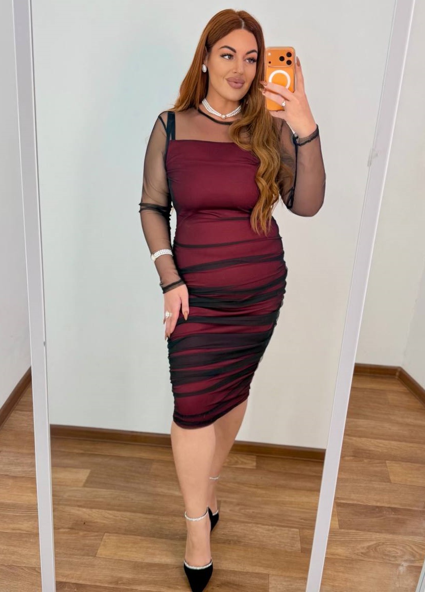 Коктейльное платье с сеткой MA-N2140T650