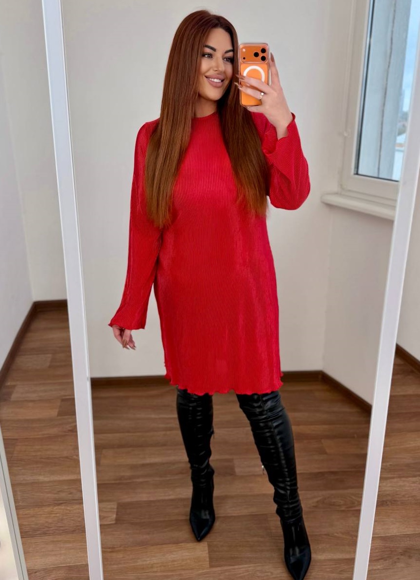 Свободное платье плиссе MA-N2150T450