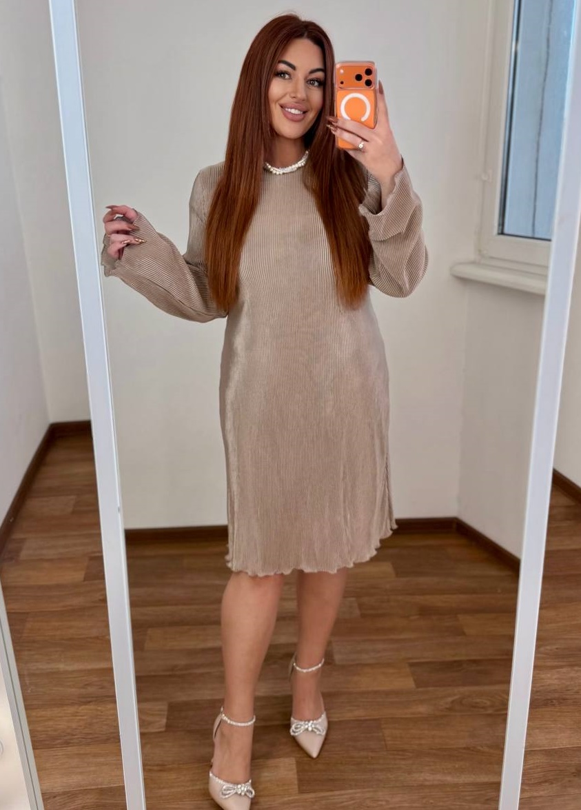 Свободное платье плиссе MA-N2150T450