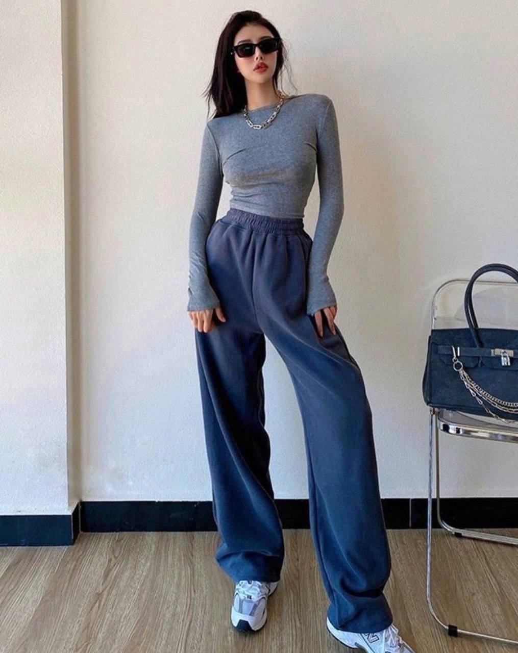 Прямые oversize штаны на флисе DMP-A093T270