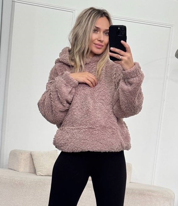 Теплий об’ємний худі зі хутра тедді IMMA-A428T420