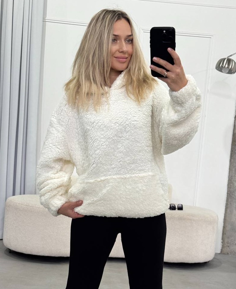 Теплий об’ємний худі зі хутра тедді IMMA-A428T420