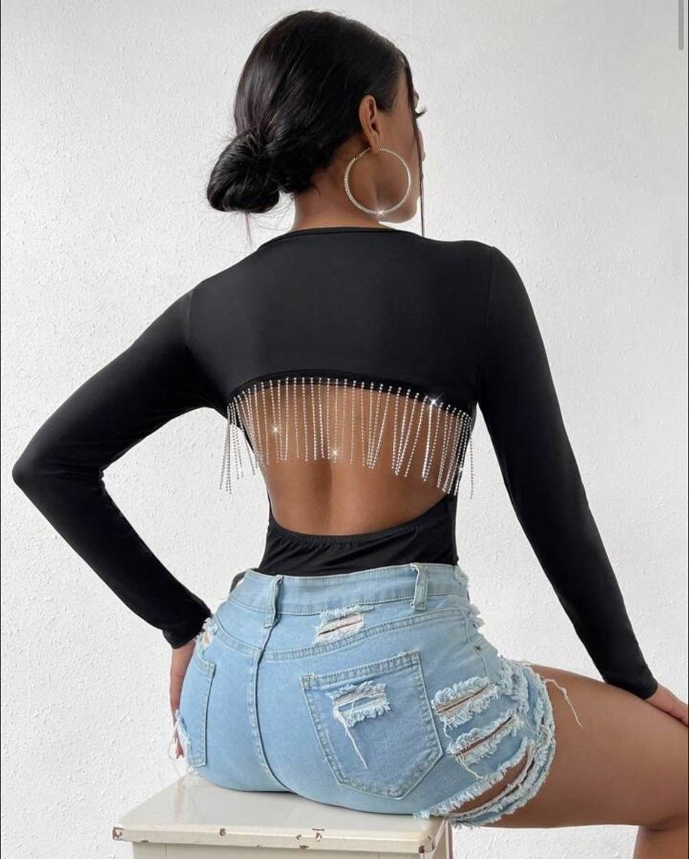 Боди с бахромой YLM-A535T370