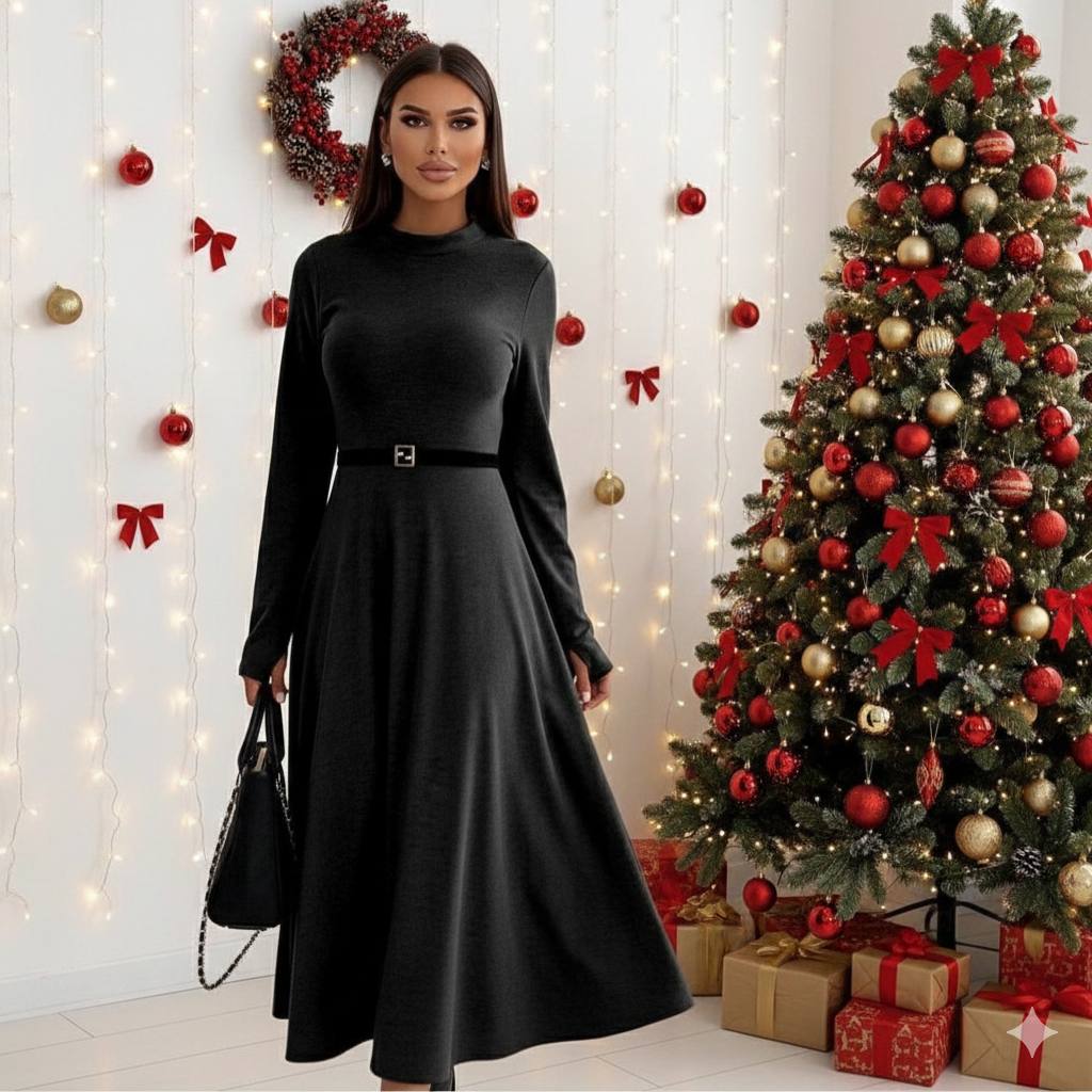 Длинное трикотажное платье IO-A693T480 Длинное трикотажное платье IO-A693T480