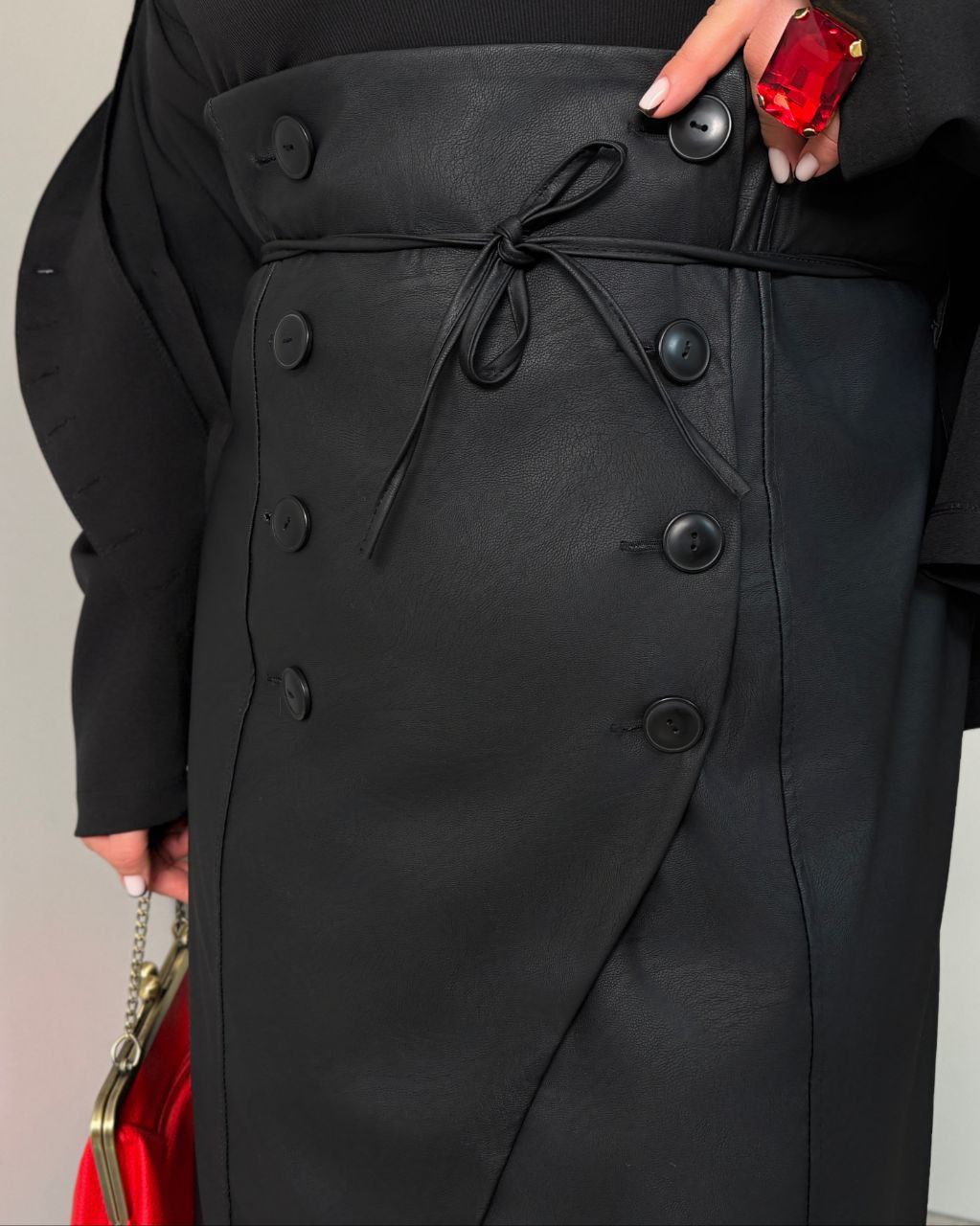 Кожаная юбка на запах ET-A797T550 Кожаная юбка на запах ET-A797T550