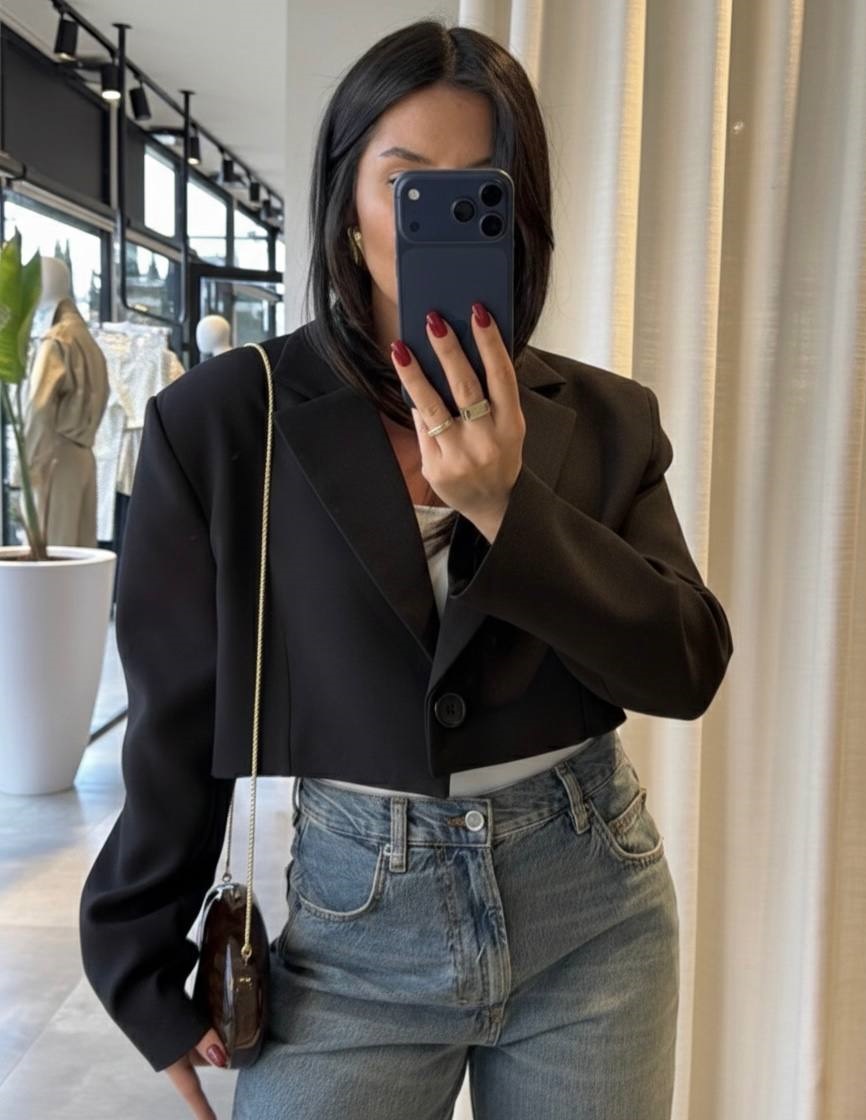 Укороченный пиджак с подкладкой BRA-A077T429