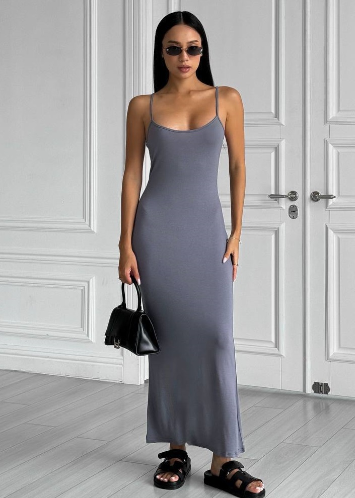 Платье макси на бретелях SAO-A080T350