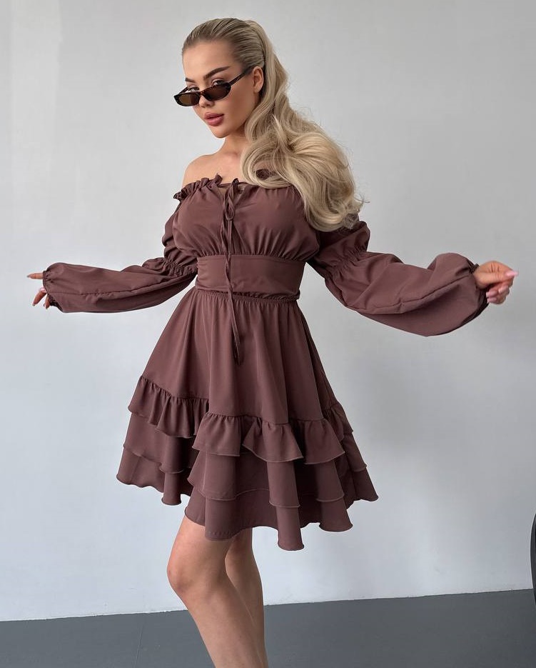 Мини платье с воланами MSM-A213.1T500