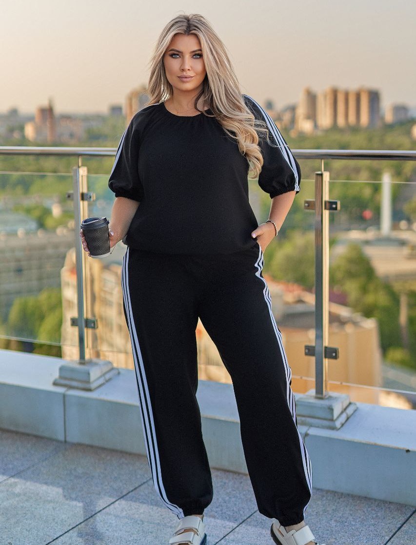 Льняний костюм з лампасами VOJ-A1030T740