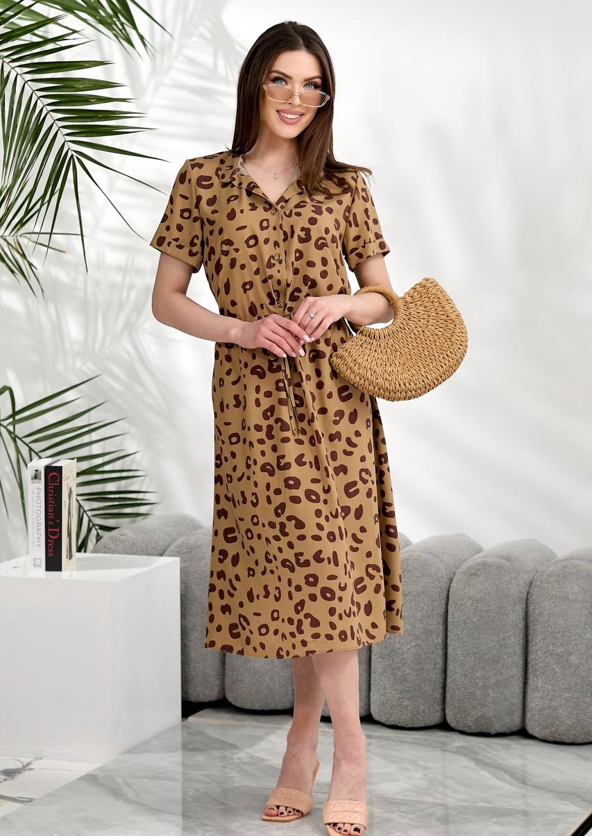 Стильное штапельное платье NOB-A26021T420