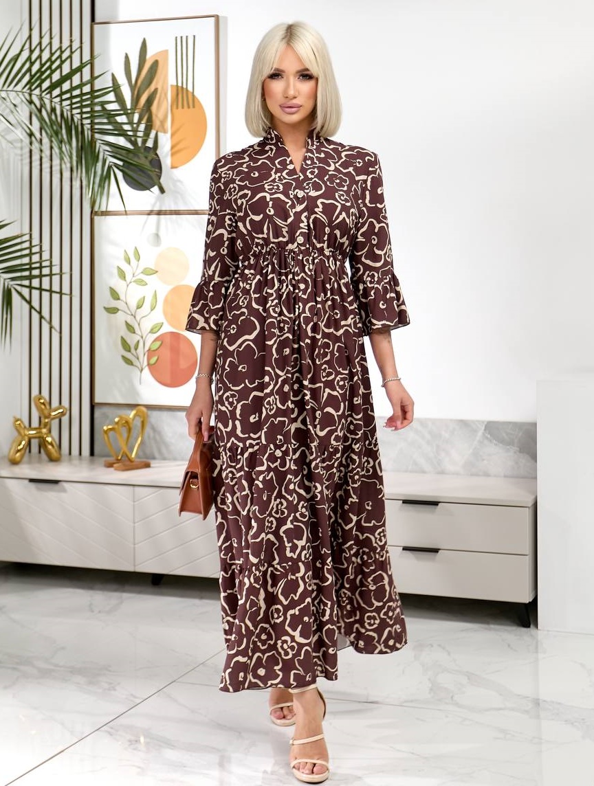 Штапельное свободное платье NOB-A26029T490