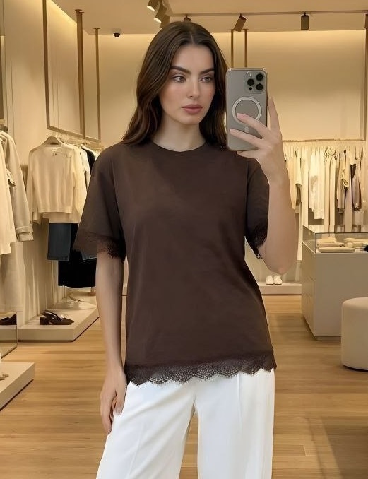 Футболка с кружевом KC-A3365T300