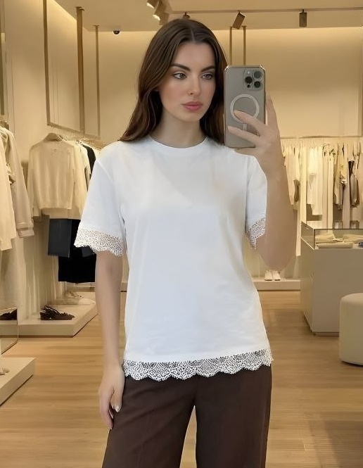 Футболка с кружевом KC-A3365T300